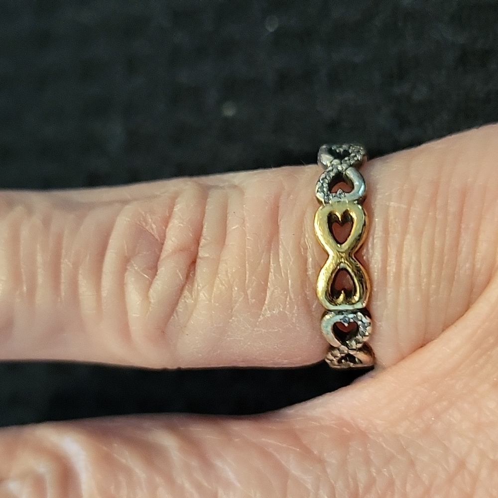 Pandora silver & gold infinity ring